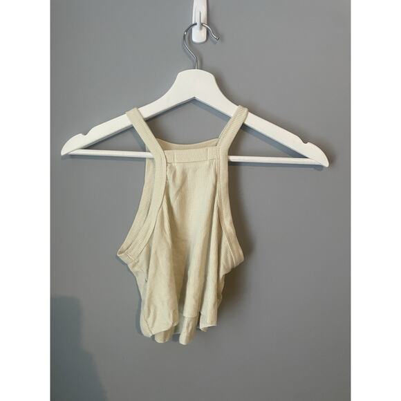 Talentless Women’s Ribbedcropped Halter Tank In Color Bone - Picture 4 of 5
